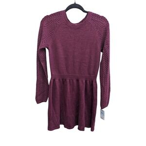 Cat & Jack Girls Knit Long Sleeve Burgundy Dress